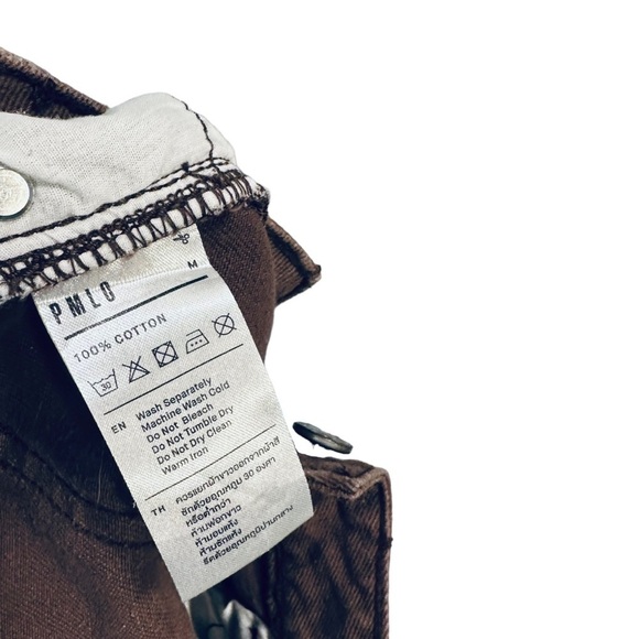 PMLO Pomelo Wide Leg Brown Lightweight Denim Jeans Medium Brown - Picture 6 of 8